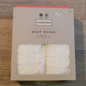 NWT Hunter Original Tall Cream Cable Knit Boot Socks Size M 5-7